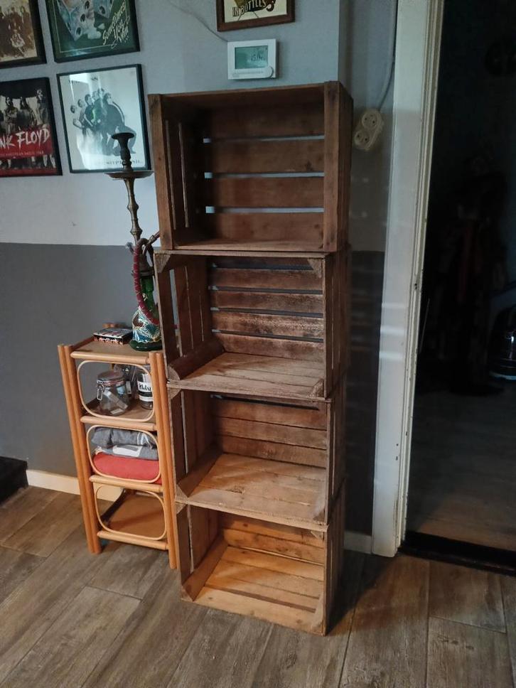 4 oude kisten, Huis en Inrichting, Kasten | Boekenkasten, Gebruikt, 50 tot 100 cm, Minder dan 100 cm, 25 tot 50 cm, Ophalen of Verzenden