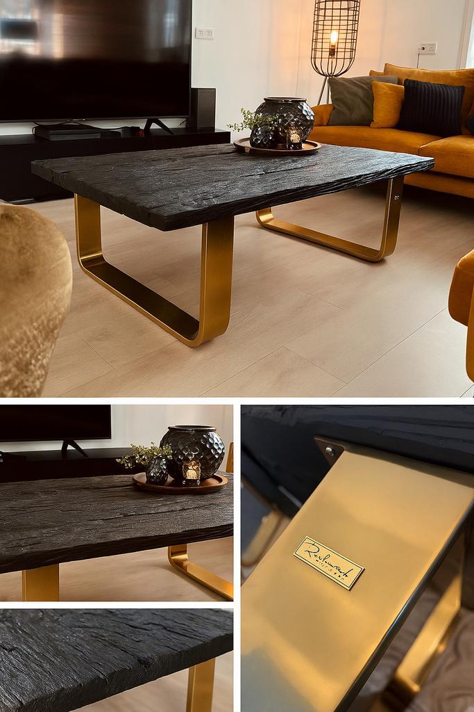 Richmond Salontafel 'Vendôm’ kleur Goud / Zwart, 130 x 80cm, Huis en Inrichting, Tafels | Salontafels, Zo goed als nieuw, Minder dan 50 cm