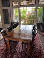 Teak eettafel 200 x 100 cm, Ophalen, Gebruikt, Teakhout, 200 cm of meer