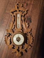 Antieke houten barometer met thermometer, Ophalen of Verzenden