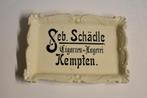 ca 1900-1920 porseleinen asbak met reclame duitsland Kempten, Ophalen of Verzenden, Gebruikt, Asbak