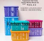 Tupperware 6 delig Disney Mickey Mouse cubix set bewaarbak, Ophalen of Verzenden, Nieuw