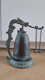 Antieke bronzen bel met draak, Antiek en Kunst, Ophalen, Brons