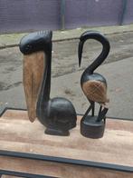 Houten Vogel Beelden Set, Antiek en Kunst, Ophalen of Verzenden