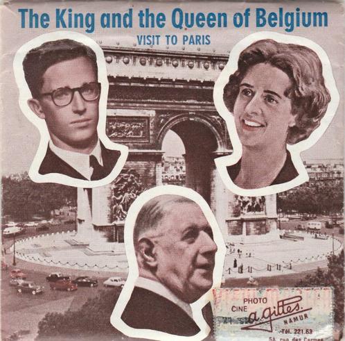 view master BOUDEWIJN & FABIOLA IN PARIJS C176 viewmaster, Verzamelen, Koninklijk Huis en Royalty, Gebruikt, Kaart, Foto of Prent