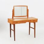 Vintage teak make-up tafel met spiegel ,Zweden 1950, Gebruikt, Minder dan 100 cm, Vintage Scandivian, Hout