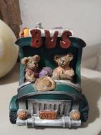 Vintage Bus spaarpot met beertjes, Ophalen of Verzenden, Zo goed als nieuw, Dier