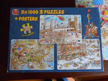3 legpuzzels elk 1.000 st. Jan van Haasteren in 1 doos beschikbaar voor biedingen
