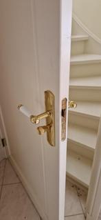 Deurbeslag koper/ messing porselein  JADO 959, Doe-het-zelf en Verbouw, Hang- en Sluitwerk, Ophalen, Gebruikt, Koper of Messing