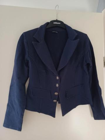 Blauw " tricot ""jasje/ blazer mt L/XL beschikbaar voor biedingen