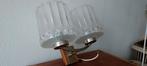 Dubbele Wandlamp met Glazen Kappen & Trekkoord, Huis en Inrichting, Lampen | Wandlampen, Ophalen of Verzenden, Gebruikt, Glas