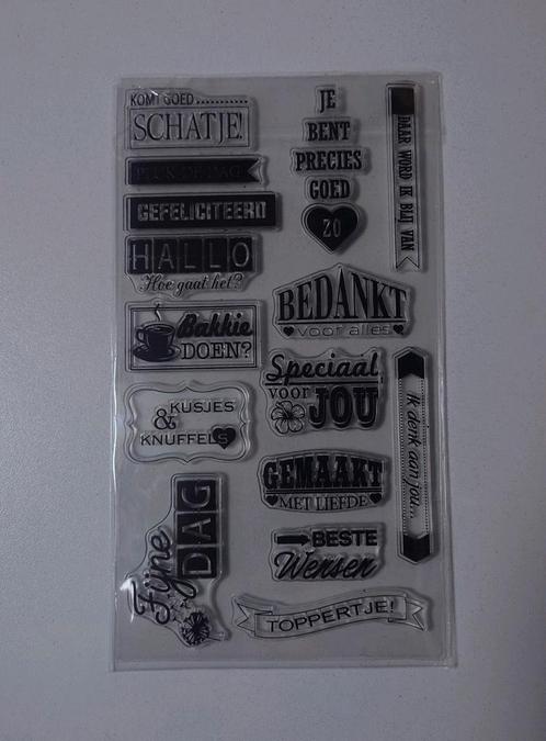 Clear stamps stempels Nederlandse tekst NIEUW, Hobby en Vrije tijd, Stempelen, Nieuw, Clearstamp, Ophalen of Verzenden