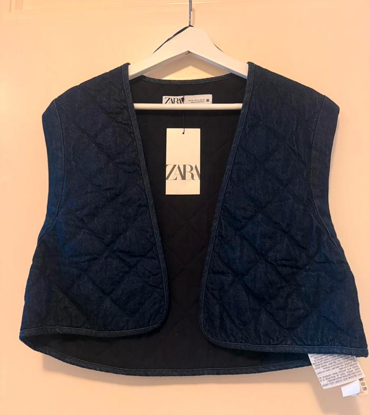 Gewatteerde denim bodywarmer (M) ZARA, Kleding | Dames, Bodywarmers, Nieuw, Maat 38/40 (M), Blauw, Ophalen of Verzenden