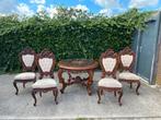 Zwaar bestoken barok eethoek 4 x stoelen poppen + tafel, Ophalen, Gebruikt, Barok, Barok