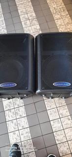 2x American Audio, Zo goed als nieuw, 120 watt of meer, Front, Rear of Stereo speakers, Ophalen