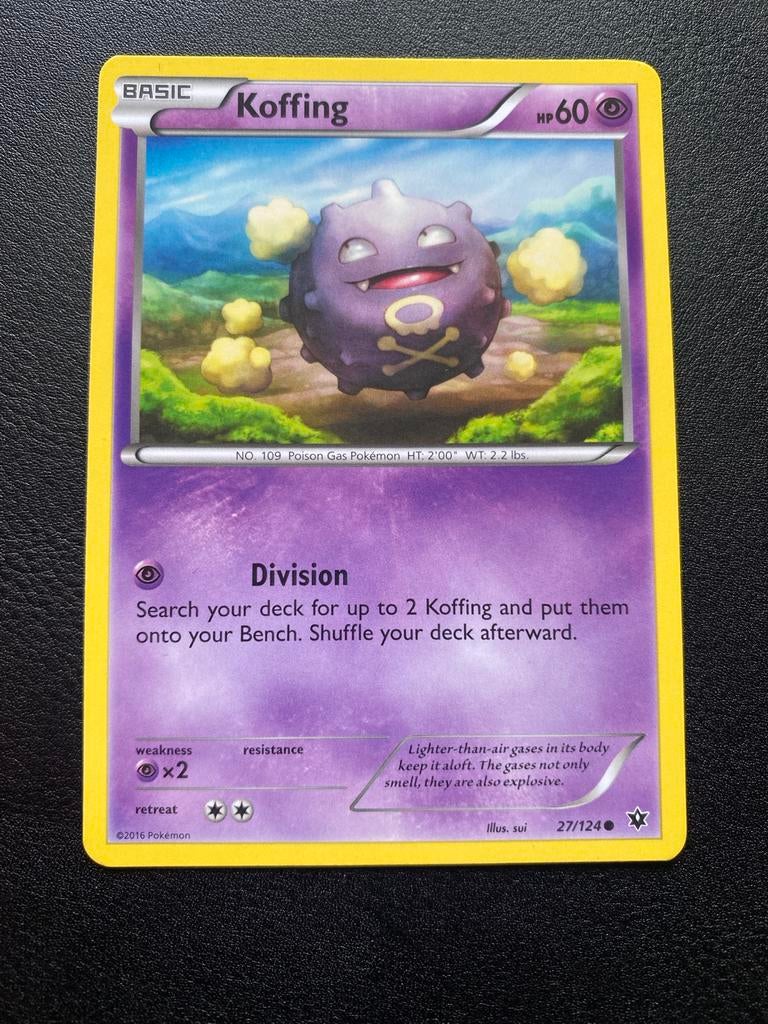Koffing 27/124 Pokémon XY Fates Collide Packfresh Mint, Ophalen of Verzenden, Zo goed als nieuw, Losse kaart