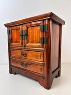 Qing-stijl houten apotheekkastje met messing beslag, Ophalen of Verzenden