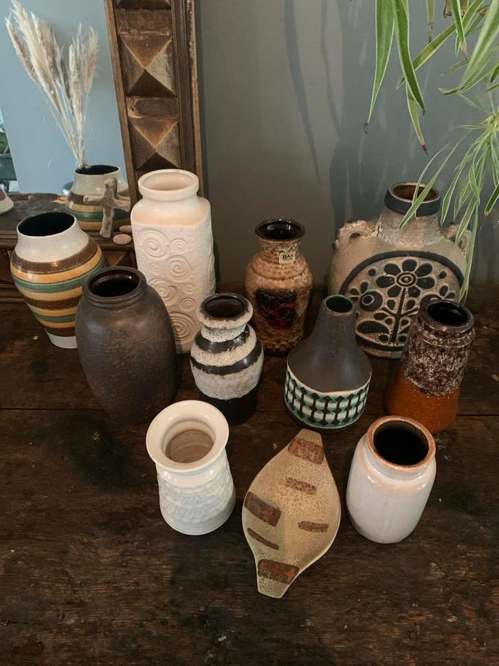 West Germany Vazen, Huis en Inrichting, Woonaccessoires | Vazen, Gebruikt, Overige kleuren, Minder dan 50 cm, Aardewerk of Porselein