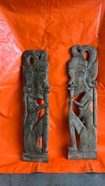 Houtsnijwerk uit bali 2 stuks, Antiek en Kunst, Ophalen