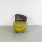2x Leolux Kikko Chaise Longue Links Groen/Bruin - Chroom, Eenpersoons, Ophalen of Verzenden, Zo goed als nieuw, Metaal