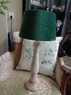 Brocante Houten Tafellamp / Lamp met Groene Kap ** Mimosa **, Huis en Inrichting, Ophalen of Verzenden, Zo goed als nieuw, Minder dan 50 cm