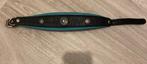 Wind honden halsband 32 cm leder turkoois zwart, Ophalen of Verzenden, Nieuw