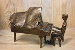 PIANIST MET VLEUGEL PIANO / bronzen beeld, Ophalen of Verzenden