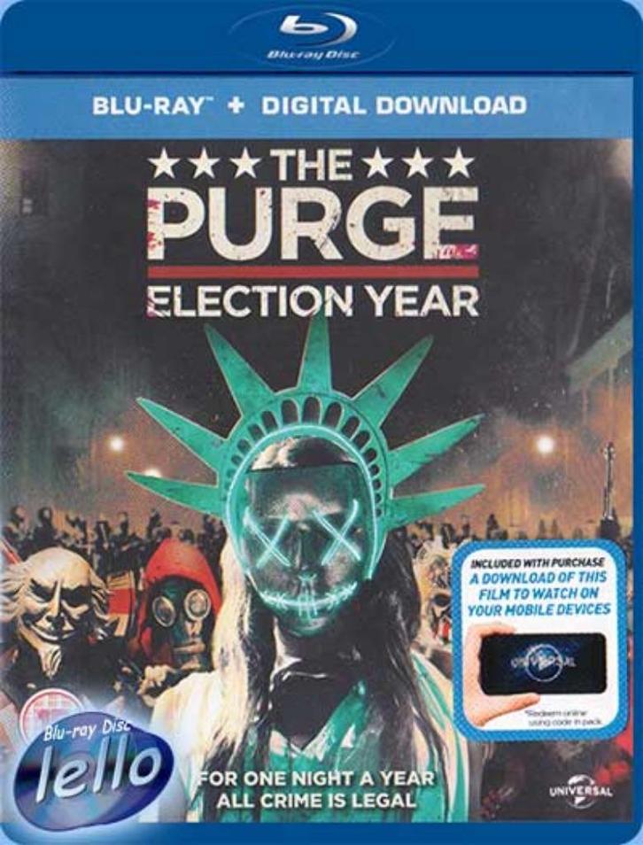 Blu-ray: The Purge 3: Election Year (2016 Frank Grillo) NLO, Cd's en Dvd's, Blu-ray, Nieuw in verpakking, Horror, Ophalen of Verzenden