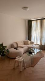 Handgetuft Vloerkleed - Bruin/Crème - Organische vorm, Huis en Inrichting, Stoffering | Tapijten en Kleden, Japandi, Gebruikt