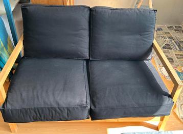 Ikea Lillberg 2-zitsbank hout zwart beschikbaar voor biedingen