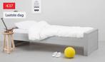 BED Dennis WOOOD grijs hout 90 x 200 cm, Ophalen, Verstelbaar, 90 cm, Eenpersoons