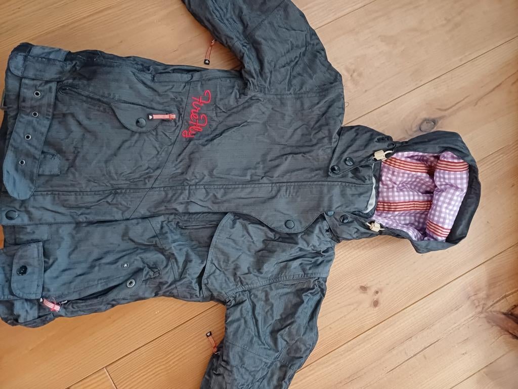 Firefly snowboardjas, antraciet met print, maat 38, Kleding | Dames, Maat 38/40 (M), Firefly, Ophalen of Verzenden, Zo goed als nieuw