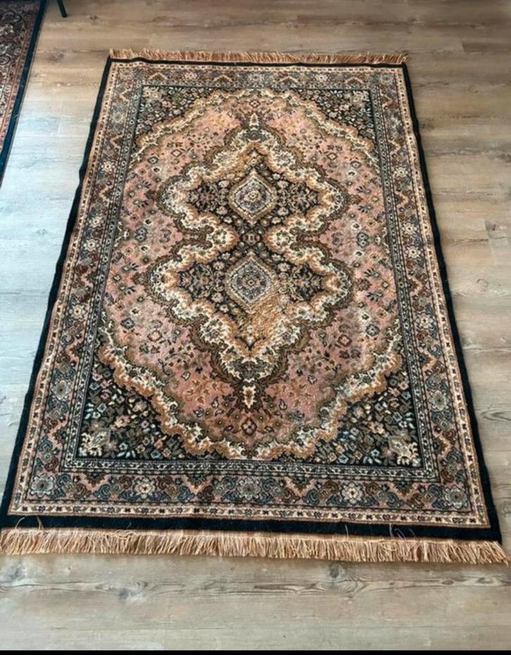 Perzisch tapijt, Kashan/Kerman stijl, 140x210cm kleed, Huis en Inrichting, Stoffering | Tapijten en Kleden, Gebruikt, 100 tot 150 cm