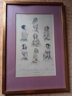 Oude gekleurde franse modeprent "Mode Gravure" 1842, Antiek en Kunst, Curiosa en Brocante, Ophalen of Verzenden
