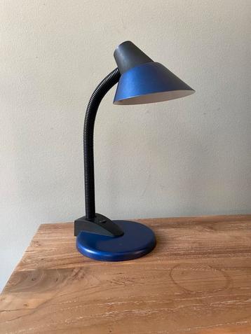 Vintage Hema bureaulamp - 80s blauw metallic beschikbaar voor biedingen