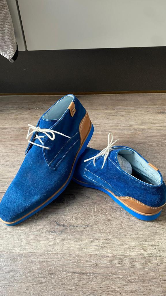 Floris van Bommel schoenen 44(9.5) Nieuwstaat, Kleding | Heren, Schoenen, Nieuw, Veterschoenen, Blauw, Ophalen
