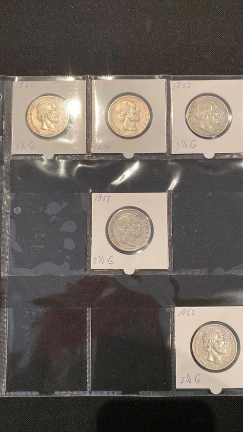 Zilveren rijksdaalders willem 3, Postzegels en Munten, Munten | Nederland, 2½ gulden, Koning Willem III, Zilver, Ophalen of Verzenden
