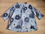 Blauwe linnenblend tuniek maat XL ~ TH0051, Ophalen of Verzenden, Zo goed als nieuw, Maat 46/48 (XL) of groter, Blauw
