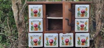 Prachtig vintage kruidenkastje -circa 1950- (brocante) beschikbaar voor biedingen