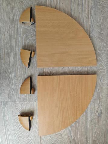 2 Duraline hoekplanken 25cm met metalen plankdrager clip beschikbaar voor biedingen
