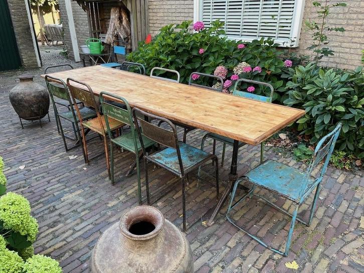 Unieke Bauhaus Tafel Jaren 20 Afkomstig DDR, Tuin en Terras, Tuintafels, Gebruikt, Rechthoekig, Metaal, Ophalen