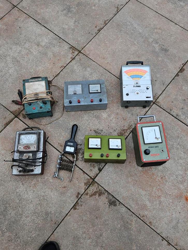 Vintage Meters Collectie, Doe-het-zelf en Verbouw, Meetapparatuur, Gebruikt, Overige meters, Ophalen of Verzenden