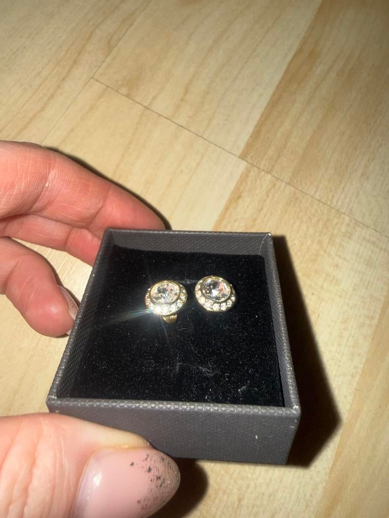 Oorknopjes Swarovski, Ophalen of Verzenden, Zo goed als nieuw, Goud