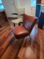 Vintage Rode Cocktail Stoel - Leer, Huis en Inrichting, Fauteuils, Ophalen of Verzenden
