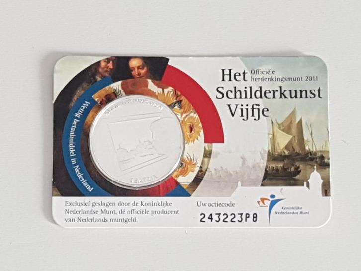 Schilderkunst Vijfje in coincard KNM 5 euro herdenkingsmunt, Postzegels en Munten, Munten | Nederland, Losse munt, Euro's, Koningin Beatrix
