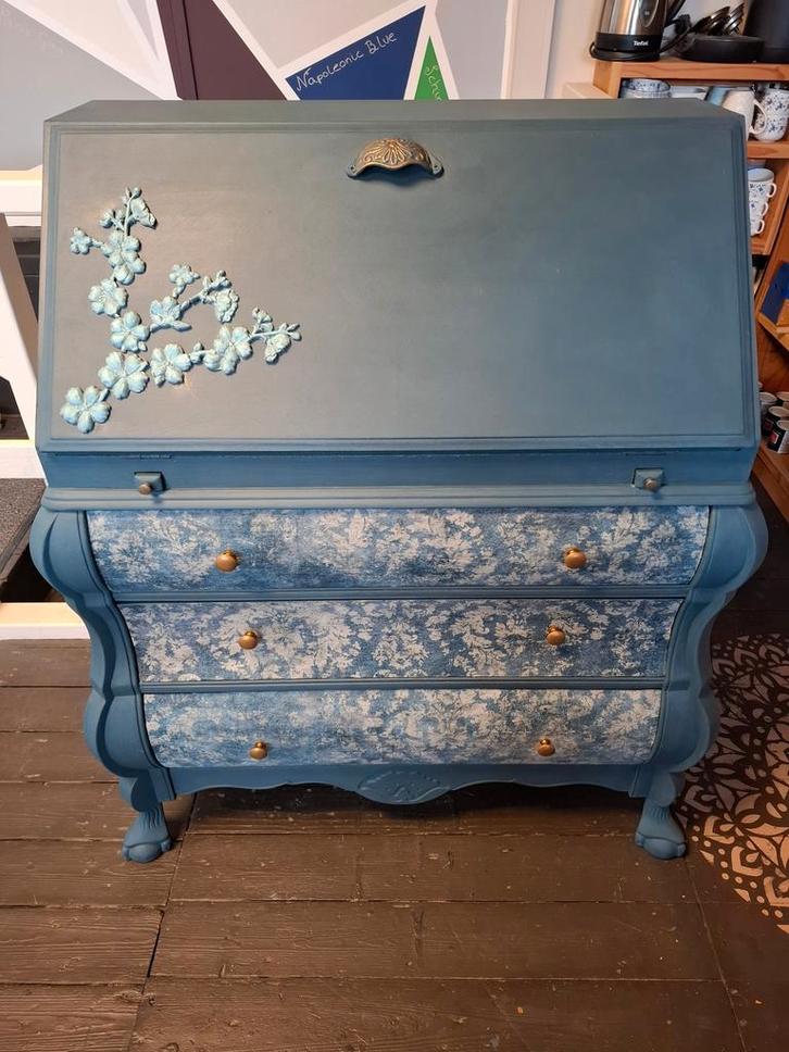 Secretaire 'Blue Cherryblossom', Huis en Inrichting, Kasten | Secretaires, Zo goed als nieuw, Ophalen
