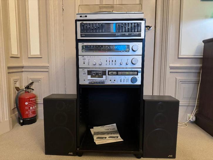 TOP JVC Set Stereo Toren jaren 70/80 platenspeler equalizer, Audio, Tv en Foto, Stereo-sets, Gebruikt, Cassettedeck, Tuner of Radio