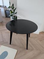 Ronde zwarte eettafel 105cm, Huis en Inrichting, Tafels | Eettafels, Ophalen, Rond, Zo goed als nieuw, Vier personen