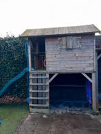 Speelhuis met glijbaan, luiken en speelruimte, Ophalen of Verzenden, Nieuw, Hout