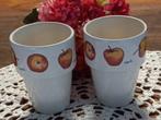 Set van 2 brocante bekers, appels, World of Jet, Ter Steege, Huis en Inrichting, Keuken | Servies, Ophalen of Verzenden, Zo goed als nieuw